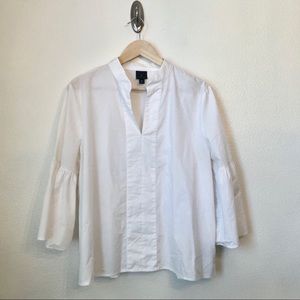 WORTHINGTON | White Bell Sleeve Split Neck Blouse